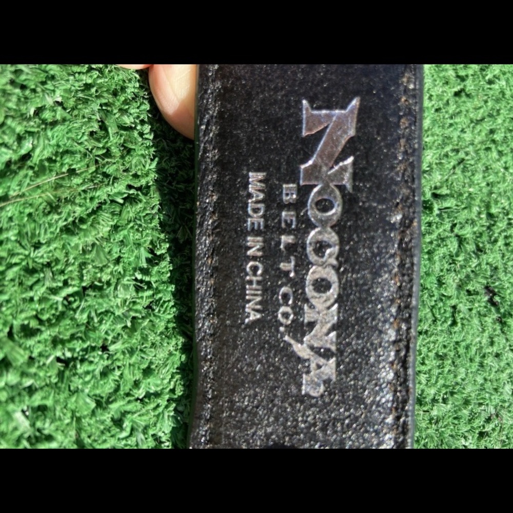 Nocona Belt Co.Brown Leather Western Belt with Silver Buckle - Picture 5 of 8